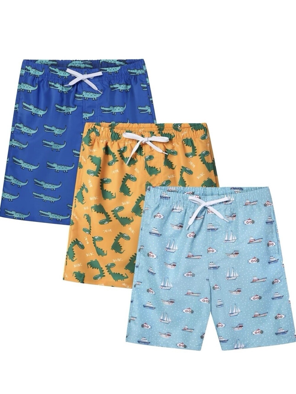 Rolimaka 3 Pack Boys 14/16 Swim Trunks Mesh Lining SPF/UPF 50+ Board Shorts